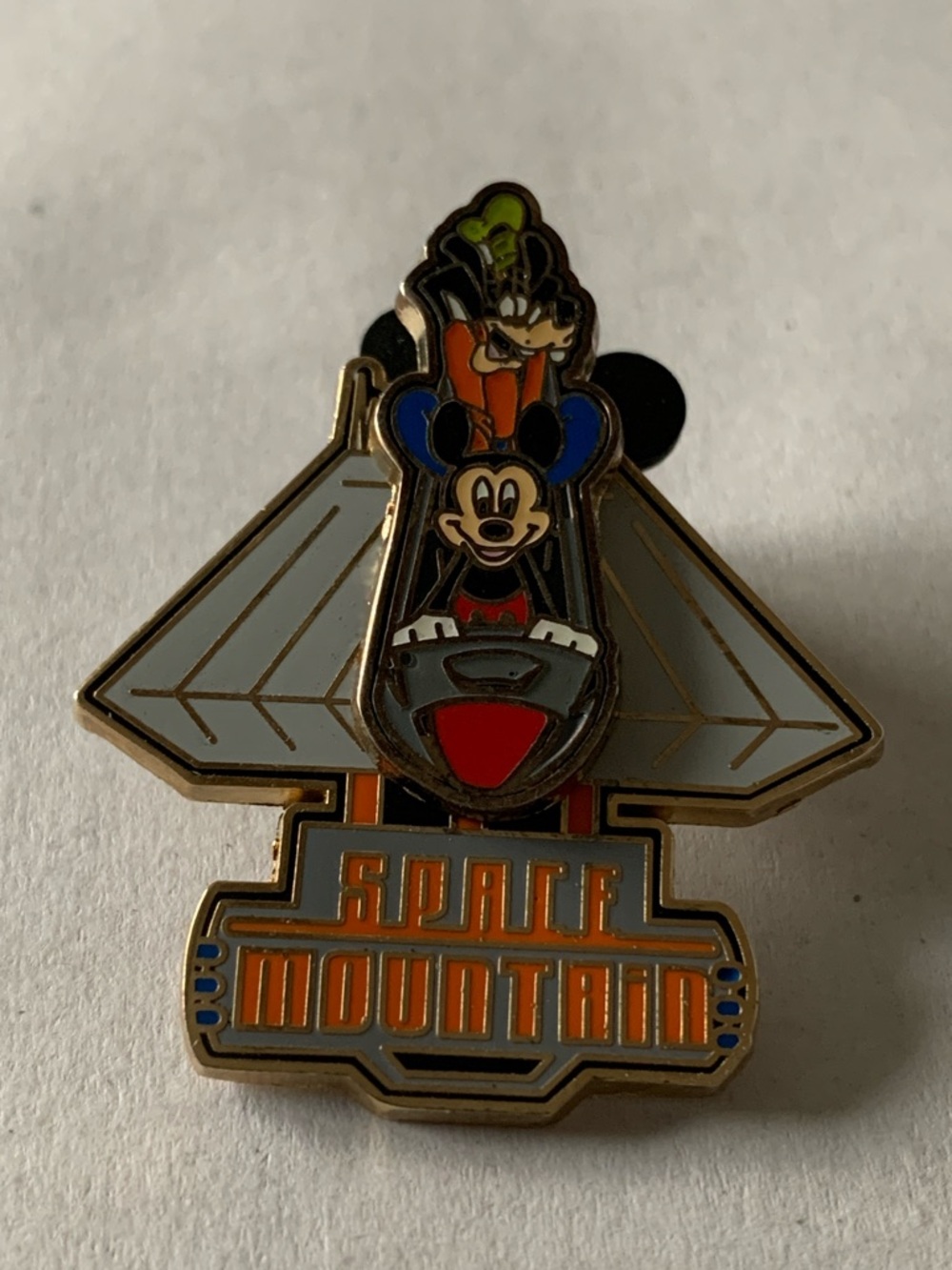Disney (AP) MICKEY & GOOFY Space Mountain Slider Pin 2007 Good Condition